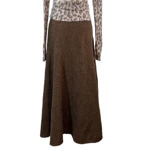 Zara Heathered Knit Brown Maxi Skirt 2142135 Wool Free